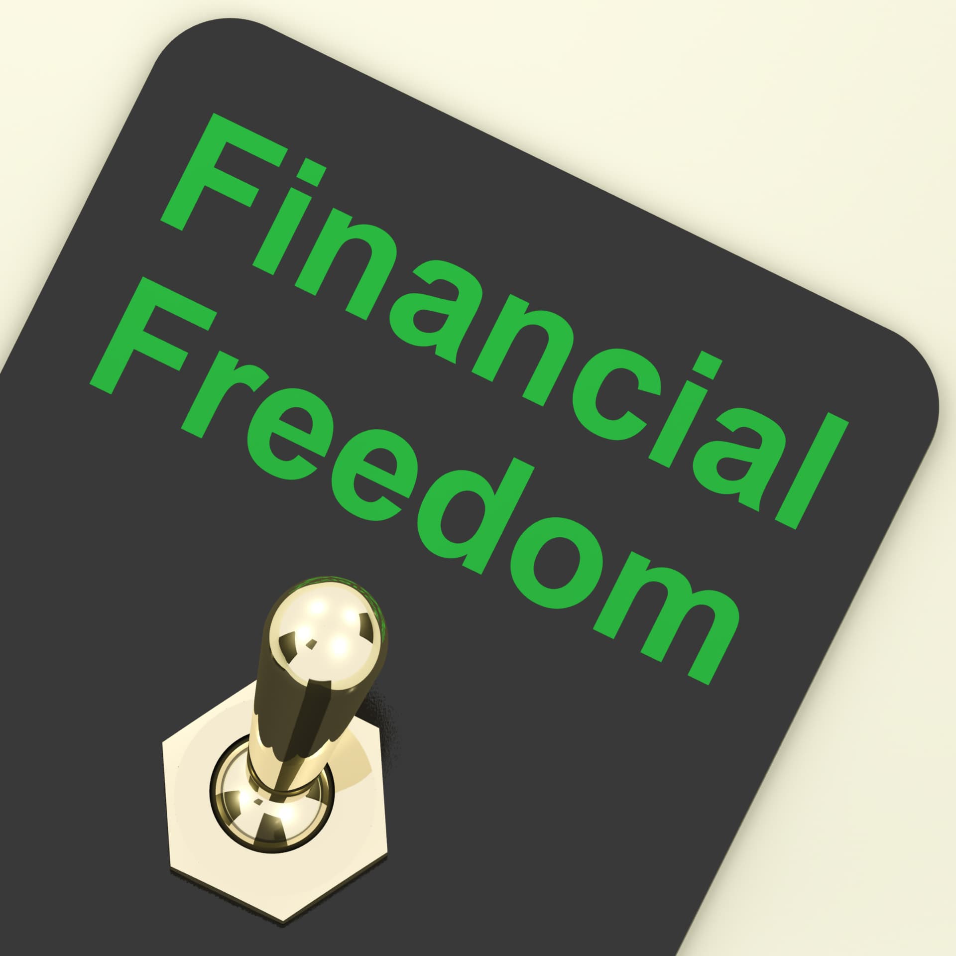 Financial Freedom switch representing the FIRE movement goal