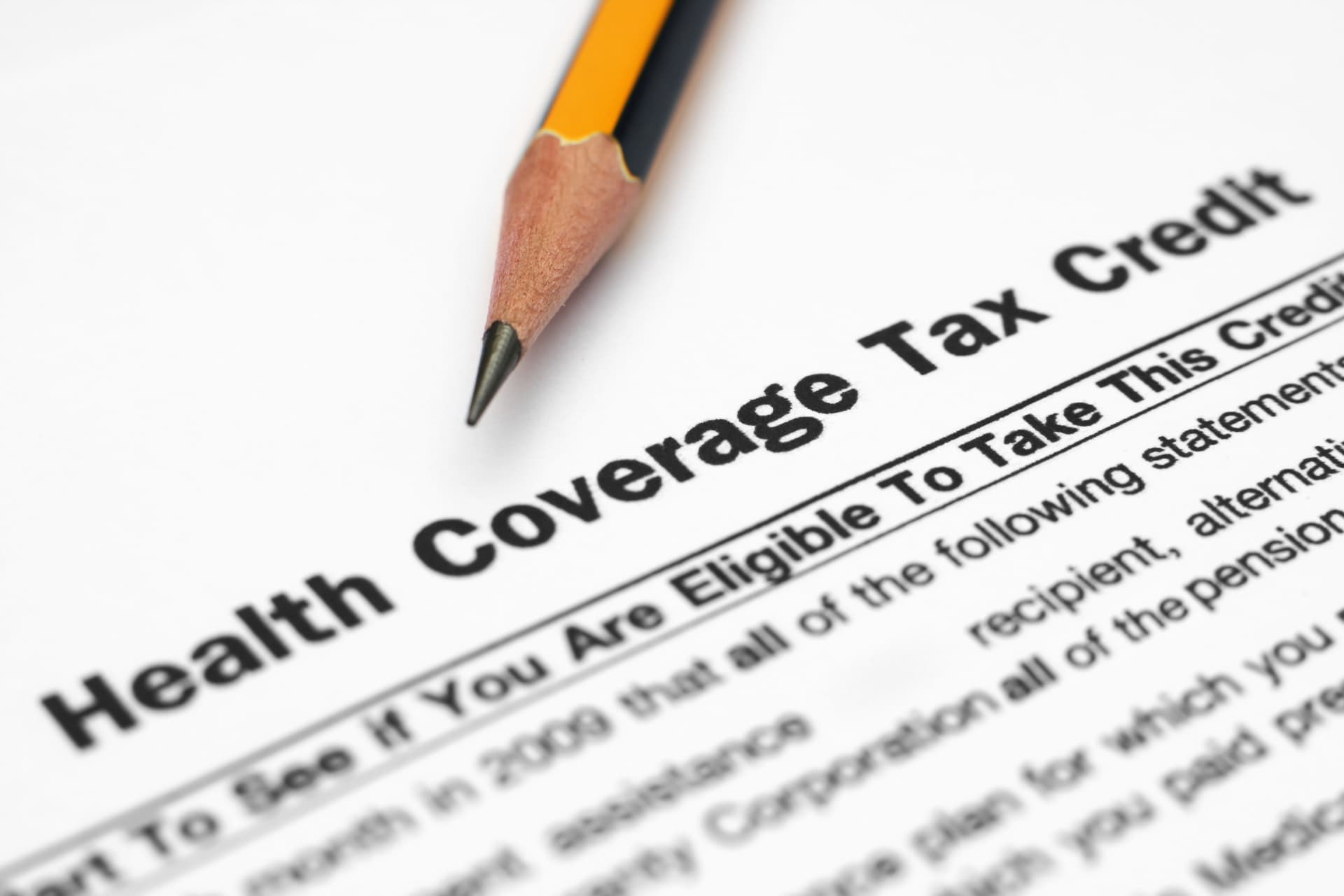 HSA and health tax credit paperwork