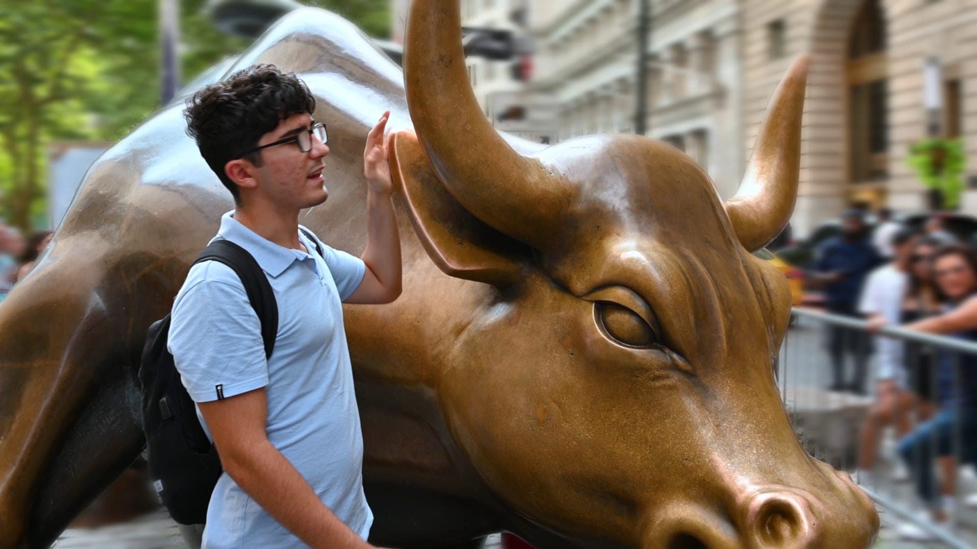 Young investor at Wall Street
