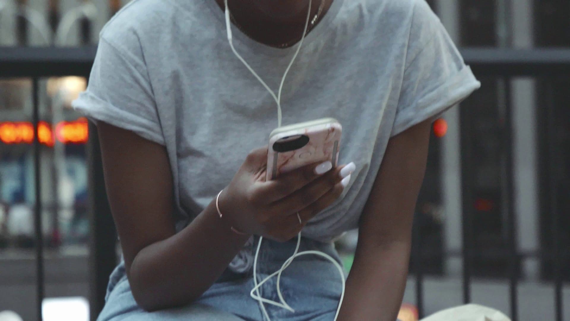Woman walking to work confidently